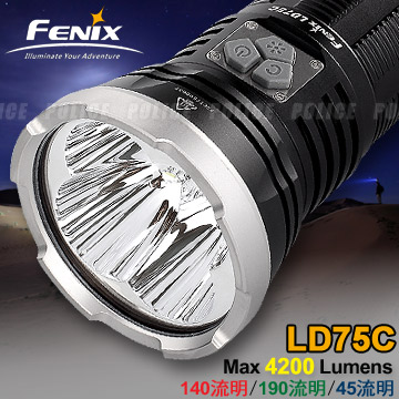 【停產】Fenix LD75C 便攜式超高亮多色光 戶外手電筒 4200流明 / 四色彩光