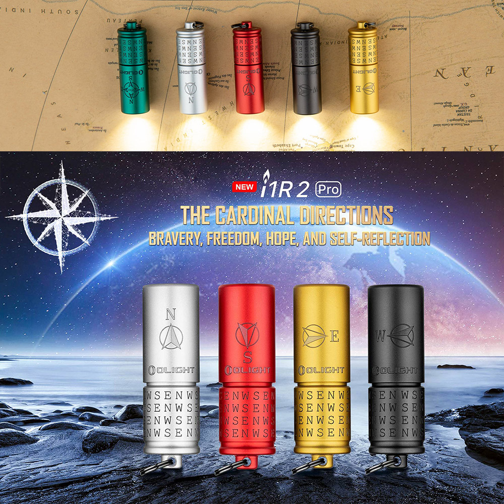 Olight i1R 2 PRO 【全方位5入/組】180流明 48米 鑰匙扣燈 旋轉調段 USB-C 高續航 防水 高亮度