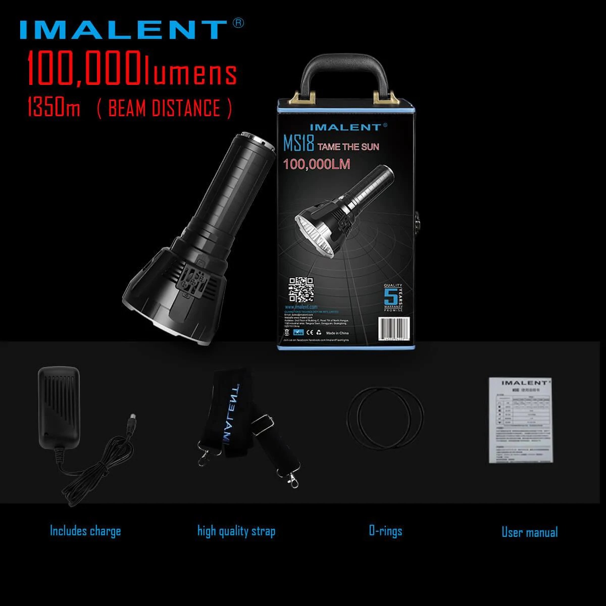 IMALENT MS18 10萬流明 最遠射程1350米 強光手電筒 戶外探照搜救燈 泛光兼遠射 IMALENT MS18 10萬流明 最遠射程1350米 強光手電筒 戶外探照搜救燈 泛光兼遠射