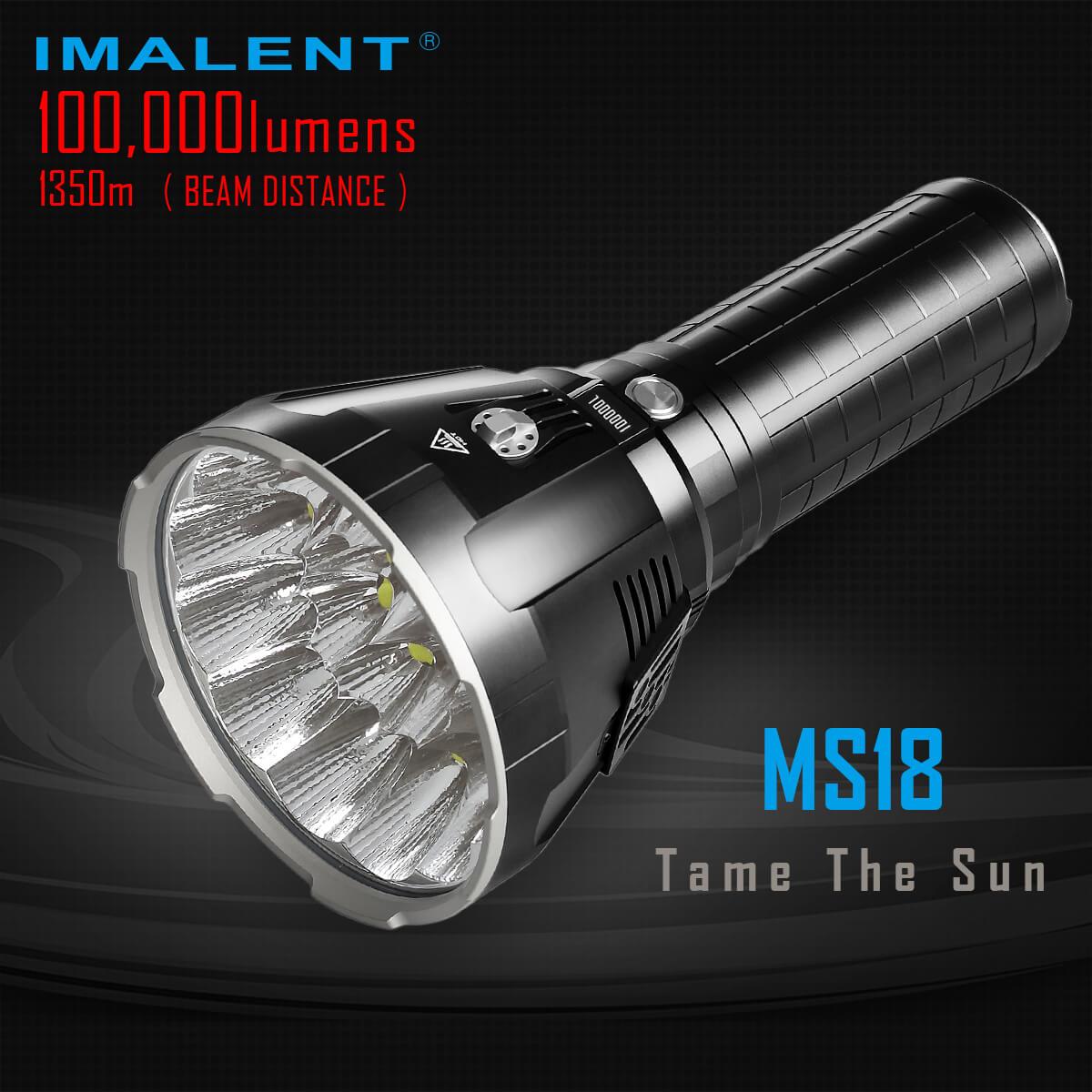 IMALENT MS18 10萬流明 最遠射程1350米 強光手電筒 戶外探照搜救燈 泛光兼遠射 IMALENT MS18 10萬流明 最遠射程1350米 強光手電筒 戶外探照搜救燈 泛光兼遠射