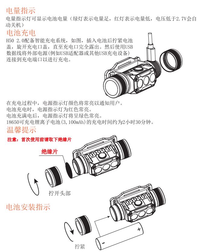 ACEBEAM H50 V2.0 2000流明 高亮度LED頭燈 170度廣角 小巧輕便 附電池 附工程夾具