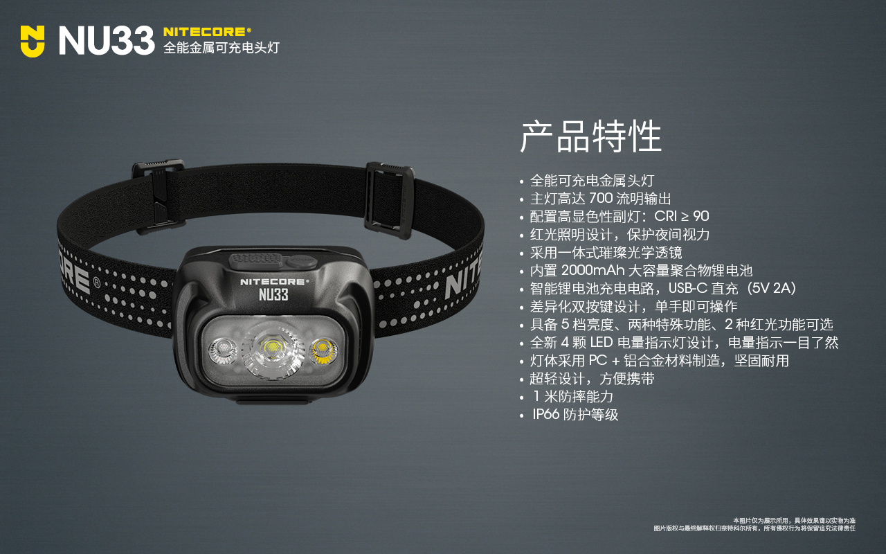 NITECORE NU33 700流明 全能金屬防水頭燈 三光源 輕量化頭燈 USB-C 登山 露營 NU32更新版 NITECORE NU33 700流明 全能金屬防水頭燈 三光源 輕量化頭燈 USB-C 登山 露營 NU32更新版