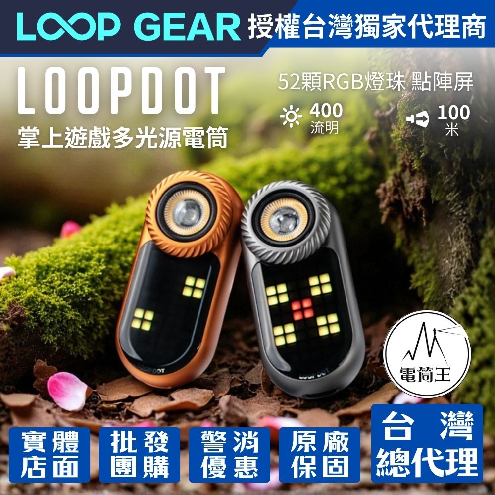 【未到貨】LOOP GEAR LOOPDOT 400流明 掌上遊戲多光源電筒 解壓玩具 冷白/高顯/RGB點陣屏 轉盤調節 【未到貨】LOOP GEAR LOOPDOT 400流明 掌上遊戲多光源電筒 解壓玩具 冷白/高顯/RGB點陣屏 轉盤調節