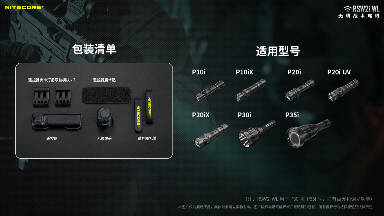 NITECORE RSW2i WL 無線戰術尾線 專用配件 P20iX P10iX P20i P30i