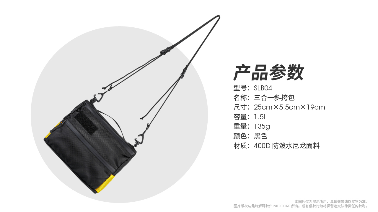 NITECORE SLB04 多功能斜背包 防潑水尼龍包 胸掛包 手提包 iPad mini 輕量