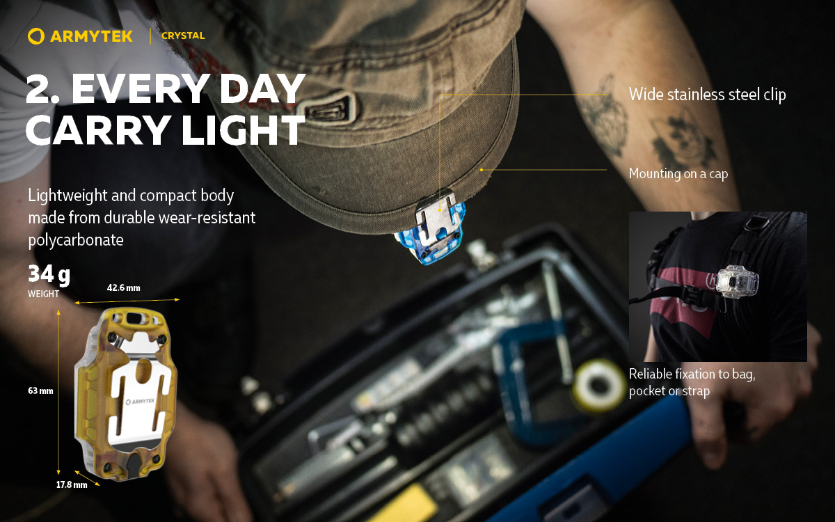加拿大 Armytek CRYSTAL 148流明 多功能頭燈 34克 鑰匙燈 警示燈 帽沿燈 單車燈 輕裝備 加拿大 Armytek CRYSTAL 148流明 多功能頭燈 34克 鑰匙燈 警示燈 帽沿燈 單車燈 輕裝備