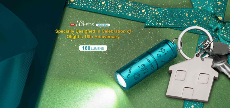 OLIGHT i16 限量藍色 180流明 鑰匙扣燈 旋轉調光 USB-C 高亮度隨身燈