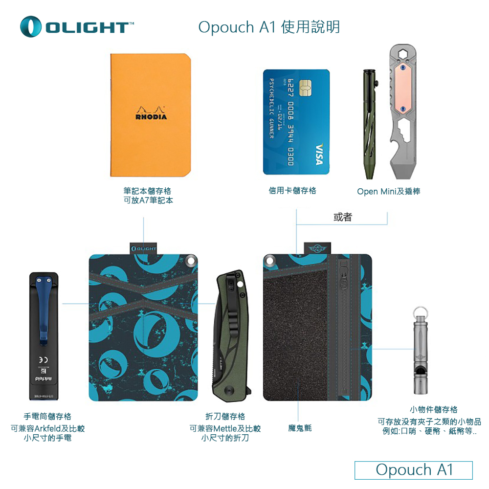 OLIGHT Opouch A1 EDC收納包 防潑水材質 YKK拉鍊 適用小手電/折刀/筆
