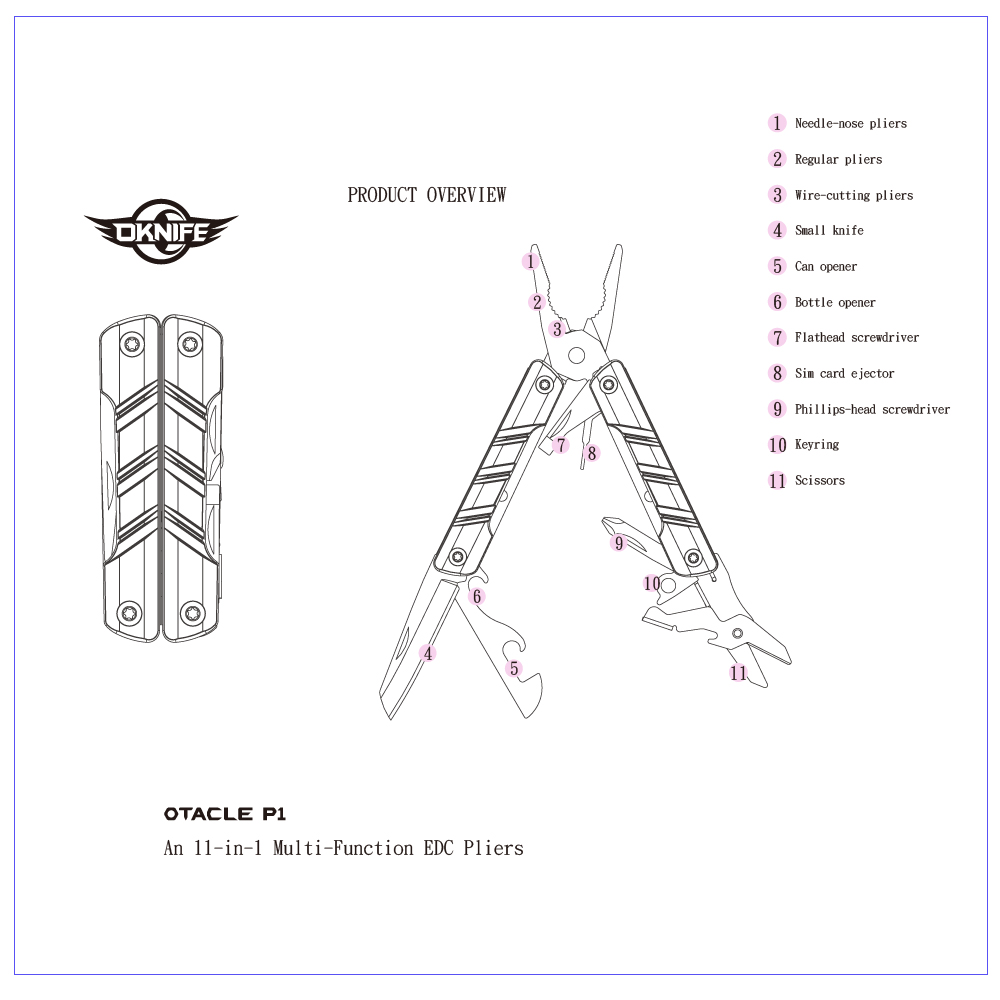 OLIGHT Otacle P1 黑色 EDC多功能工具組 11合1隨行工具 開瓶器/螺絲刀/板手/尖嘴鉗