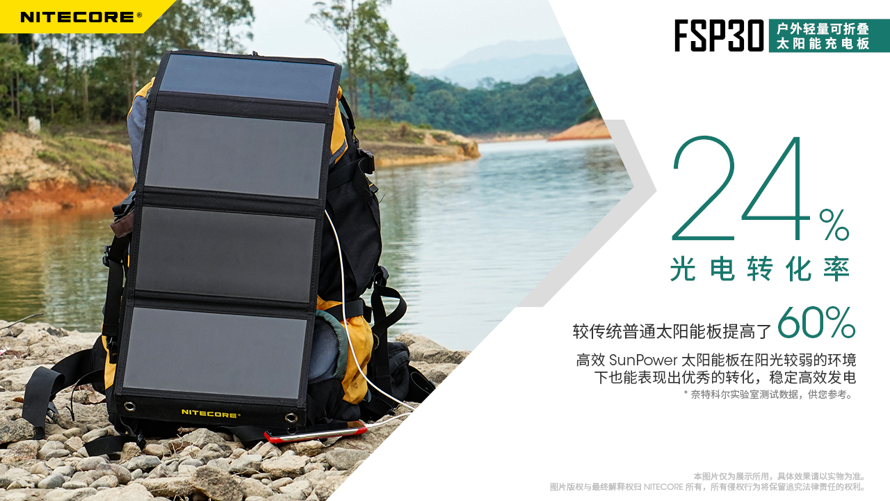 NITECORE FSP30 太陽能充電器 雙USB-A USB-C PD18W快充 NITECORE FSP30 太陽能充電器 雙USB-A USB-C PD18W快充