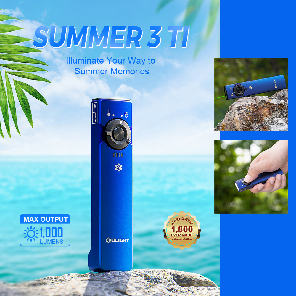 OLIGHT Arkfeld Summer 3 TI 鈦合金 1000流明 高亮度手電筒 白綠光二合一 商務首推