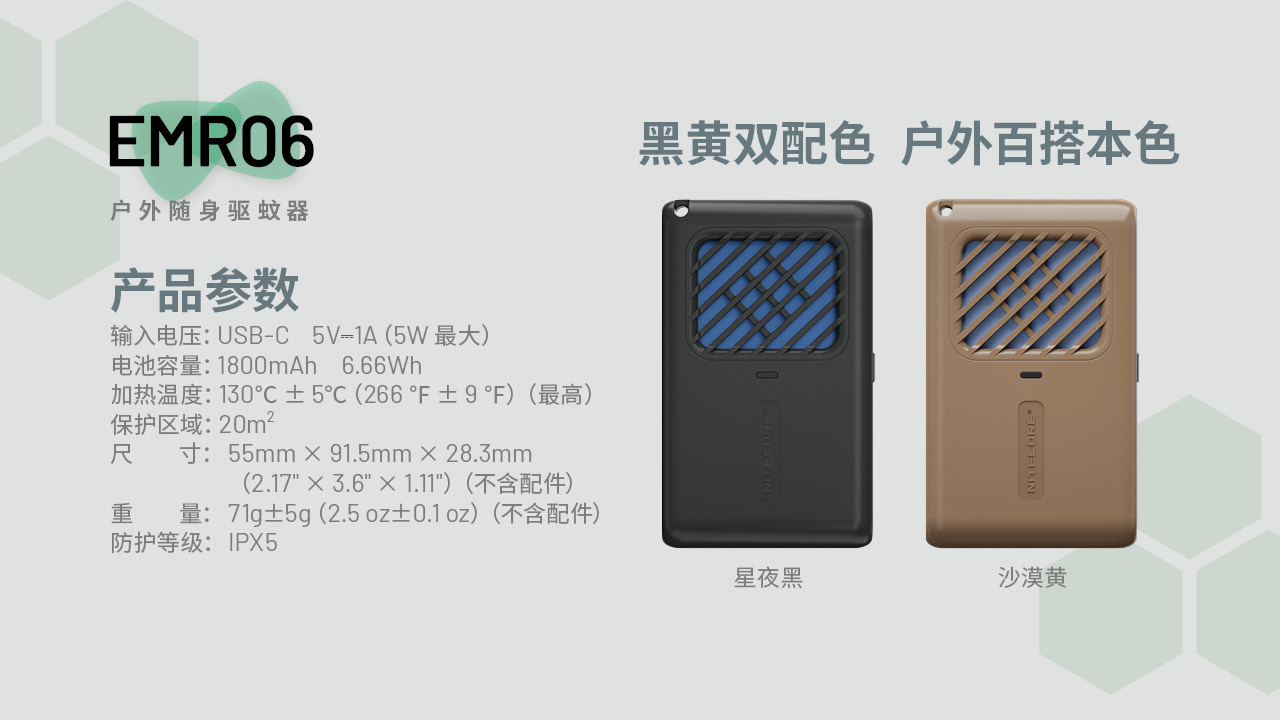 NITECORE EMR06 迷你戶外隨身驅蚊器 USB充電 MOLLE 防蚊蟲 NITECORE EMR06 迷你戶外隨身驅蚊器 USB充電 MOLLE 防蚊蟲