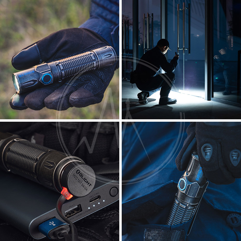 Olight WARRIOR 3S 石洗黑 2300流明 300米 戰術值勤高亮度手電筒 磁吸充電線 ( Black Stonewash )