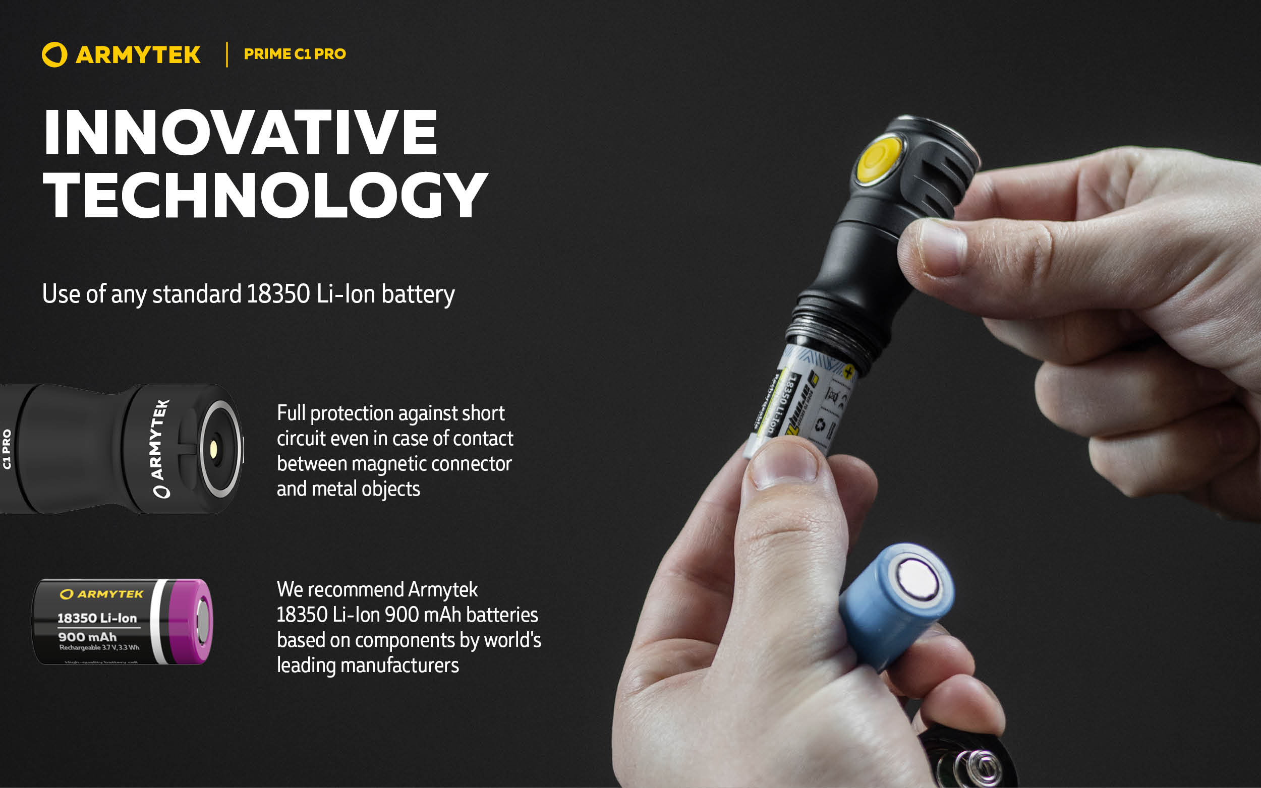 ARMYTEK PRIME C1 PRO 1000流明 114米 EDC手電筒 高亮度 USB磁充 TIR透鏡 18350