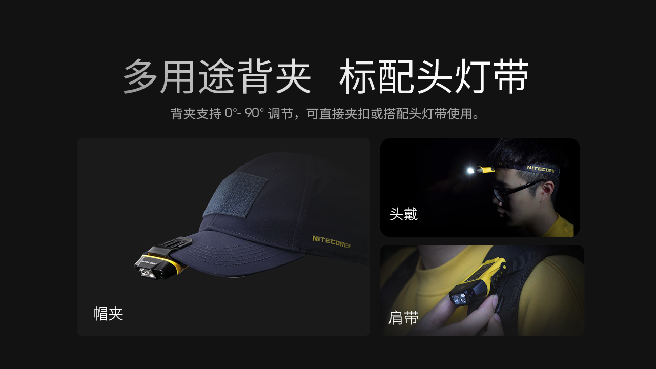 NITECORE NU11 150流明 50米 智能感應帽夾燈 揮手控光 紅白雙光源 角度調節 可充電