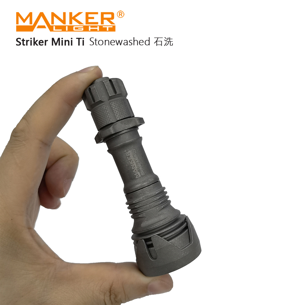 Manker Striker Mini Ti 【石洗】 迷你前鋒 635流明 430米 迷你戰術手電筒 雙向攻擊頭 Manker Striker Mini Ti 【石洗】 迷你前鋒 635流明 430米 迷你戰術手電筒 雙向攻擊頭