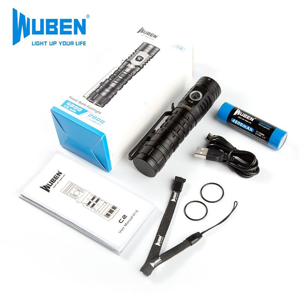 WUBEN C2 2000流明 358米 戶外強光手電筒 高亮遠射 戶外充電 可充放電 Type-C WUBEN C2 2000流明 358米 戶外強光手電筒 高亮遠射 戶外充電 可充放電 Type-C