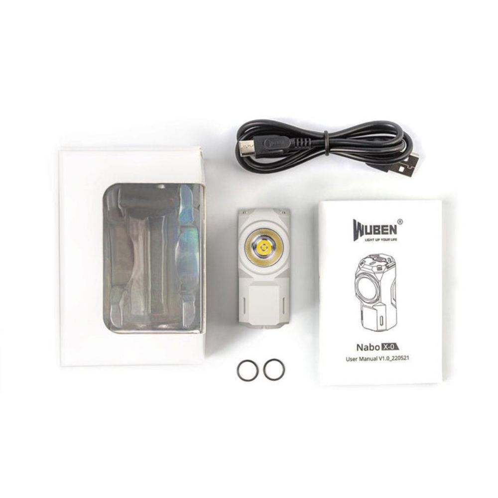 WUBEN X0 【白色】1100流明 125米 迷你強光手電筒 減壓玩具 磁吸工作燈 USB-C充電 6個氚槽