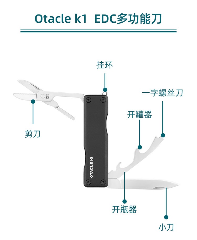 OLIGHT Otacle K1 EDC迷你多功能刀 7合1戶外多功能工具 OLIGHT Otacle K1 EDC迷你多功能刀 7合1戶外多功能工具