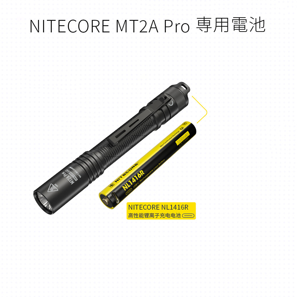 NITECORE NL1416R 可充電電池 1600mAh 3.7V 5.92Wh 適用:MT2A Pro