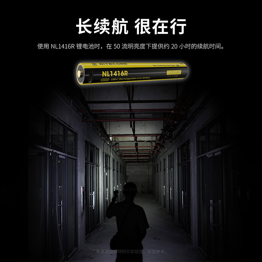 NITECORE NL1416R 可充電電池 1600mAh 3.7V 5.92Wh 適用:MT2A Pro