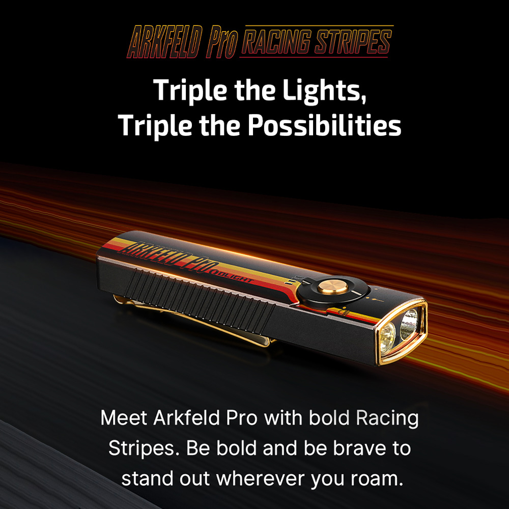 OLIGHT Arkfeld PRO Racing Stripes (高功率版) 1300流明 三光源手電筒 白光+綠光束+UV