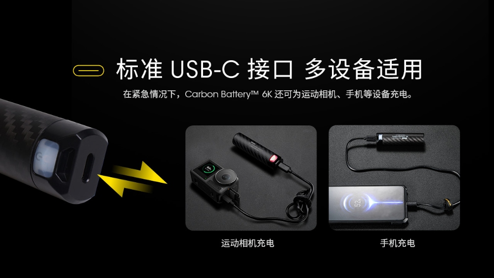 NITECORE Carbon Battery 6K 碳纖維行動電源 6000mAh 輕量 戶外應急 露營登山