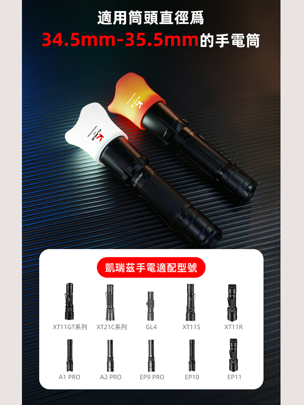 KLARUS KTW5光樽 手電筒柔光罩 秒變露營燈 交通指揮棒 户外信號棒 適用:34.5-35.5筒頭 KLARUS KTW5光樽 手電筒柔光罩 秒變露營燈 交通指揮棒 户外信號棒 適用:34.5-35.5筒頭