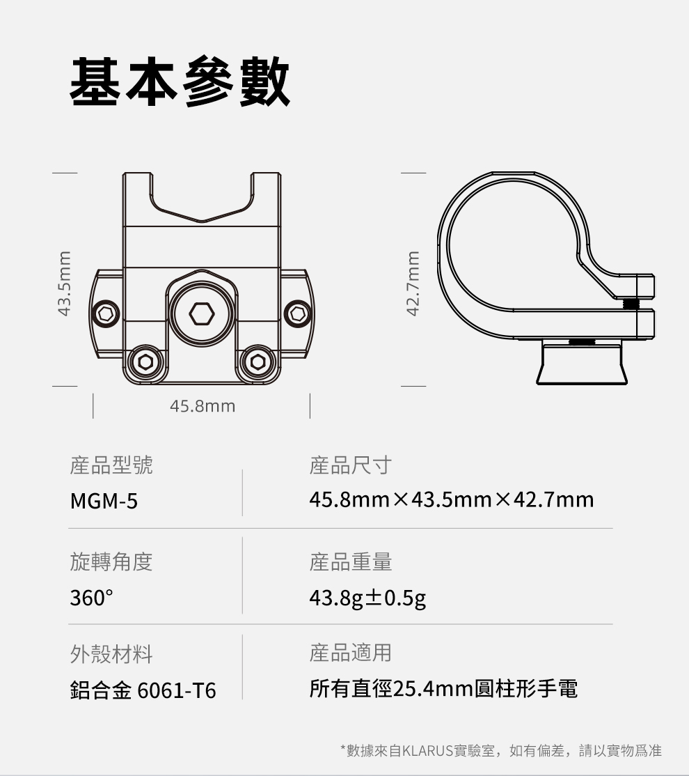 Klarus MGM-5 戰術頭盔夾 頭盔安裝底座 360°旋轉 靈活調節 牢固穩定 安裝容易 ARC導軌 Klarus MGM-5 戰術頭盔夾 頭盔安裝底座 360°旋轉 靈活調節 牢固穩定 安裝容易 ARC導軌