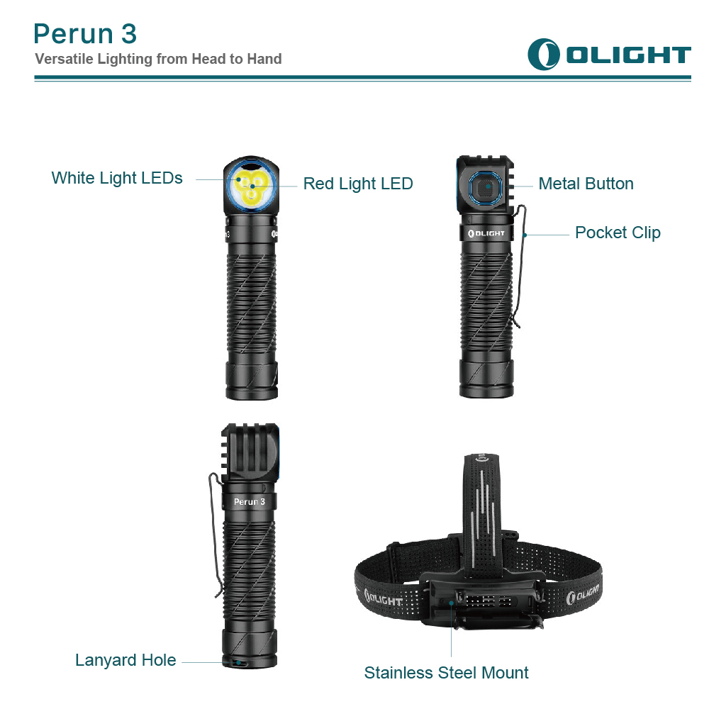 OLIGHT Perun 3 3000流明 160米 頭燈/直角手電筒 紅/白雙光源 附頭燈帶 尾部磁吸 OLIGHT Perun 3 3000流明 160米 頭燈/直角手電筒 紅/白雙光源 附頭燈帶 尾部磁吸