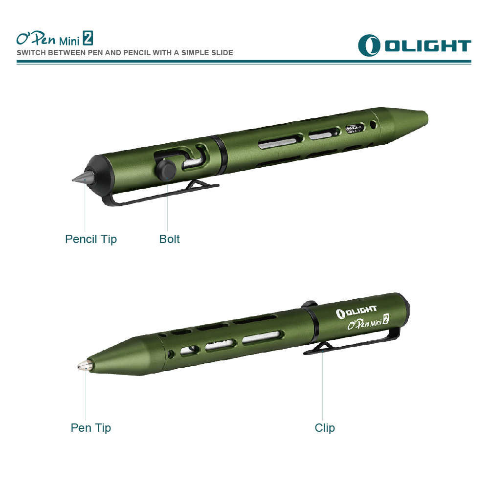 OLIGHT OPEN MINI 2 原子筆 鉛筆 兩用金屬筆 不鏽鋼背夾 快速切換 高質感 禮物 OLIGHT OPEN MINI 2 原子筆 鉛筆 兩用金屬筆 不鏽鋼背夾 快速切換 高質感 禮物