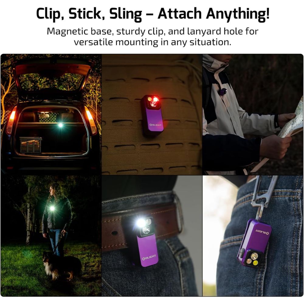 OLIGHT Oclip Pro 【紫色】 500流明 120米 聚泛光+紅光 轉盤切換 夾燈 胸燈 便攜 應急照明 TYPE-C OLIGHT Oclip Pro 【紫色】 500流明 120米 聚泛光+紅光 轉盤切換 夾燈 胸燈 便攜 應急照明 TYPE-C