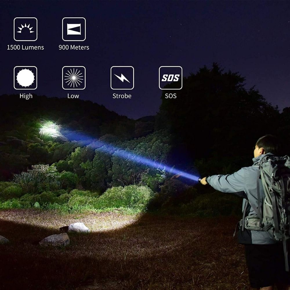 PEETPEN L70 聚光遠射手電筒 戶外長續航 可充電鋰電池 多檔位 防水鋁合金