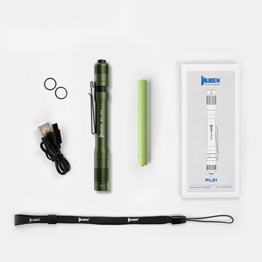 WUBEN PL01 多功能EDC筆型燈 650流明 高顯色 雙向抱夾 帽沿燈 口袋燈