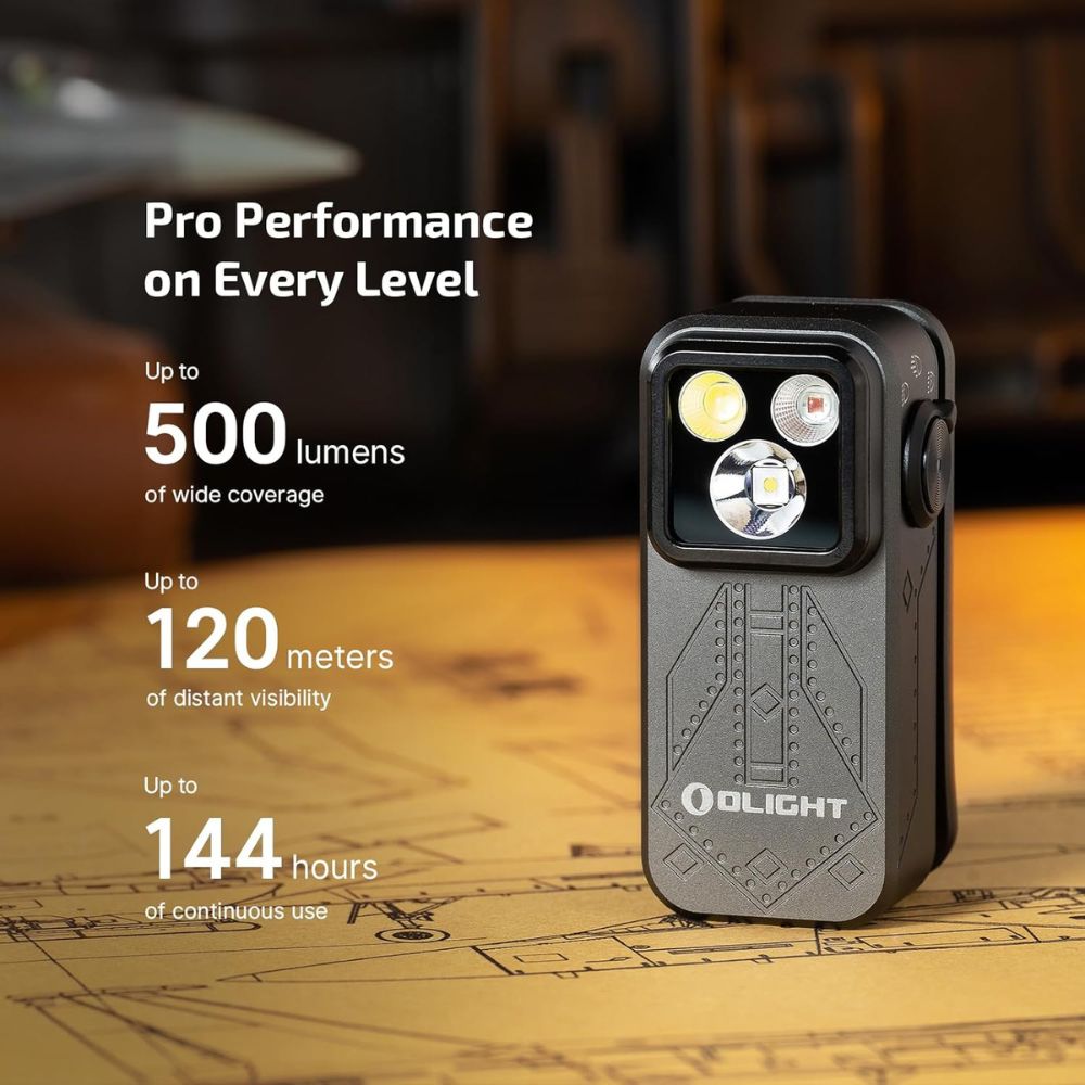 OLIGHT Oclip Pro 500流明 120米 聚泛光+紅光 轉盤切換 夾燈 胸燈 便攜 應急照明 TYPE-C OLIGHT Oclip Pro 500流明 120米 聚泛光+紅光 轉盤切換 夾燈 胸燈 便攜 應急照明 TYPE-C