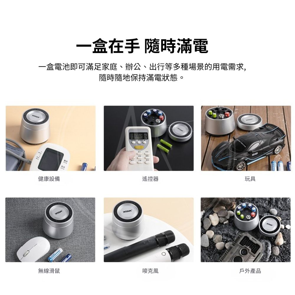 XTAR L8 BOX 8糟智慧充電器 充電兼收納 相容AA/AAA 鎳氫 鋰電池 不同類型可混充 TYPE-C