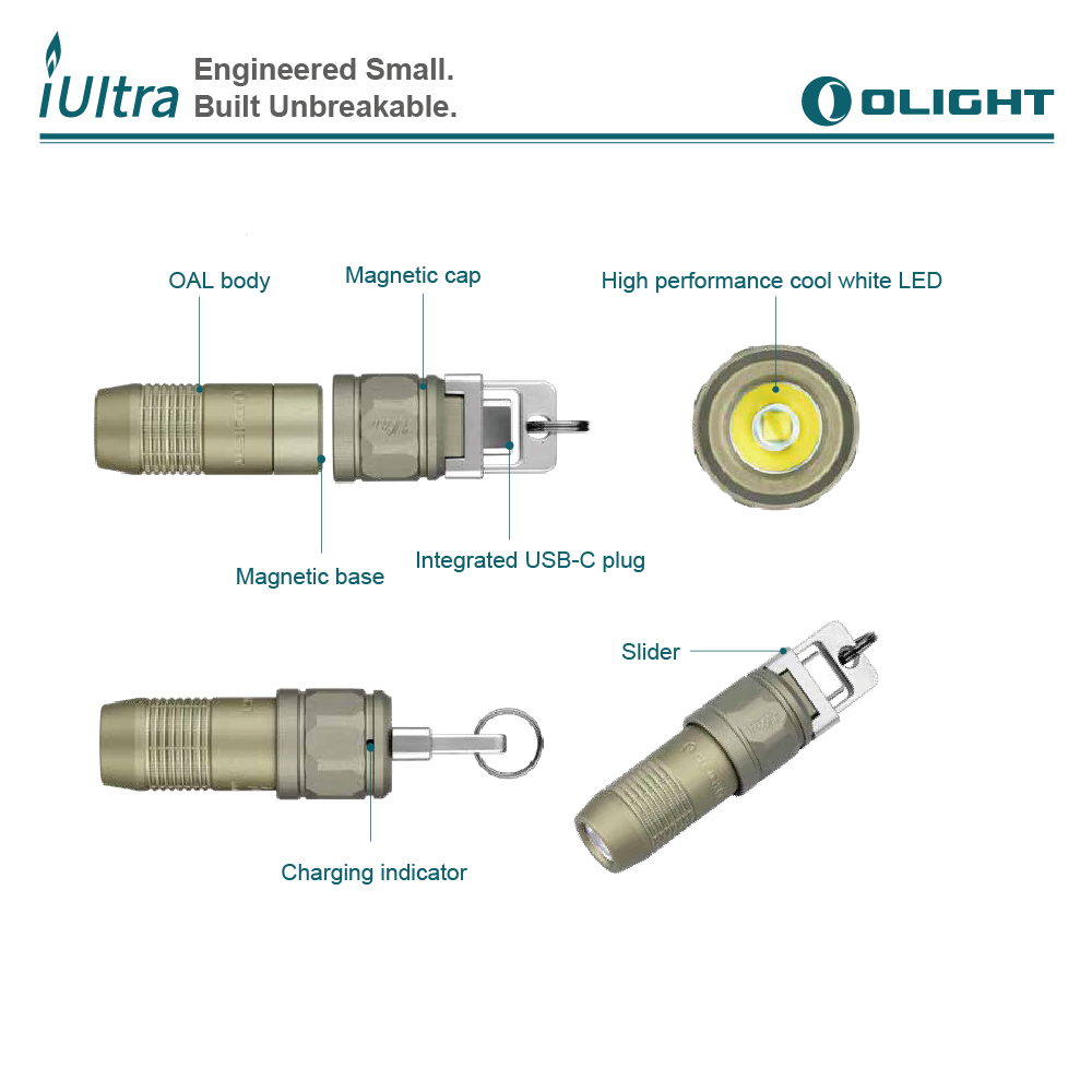 【新品即將到貨】Olight iUltra 80流明 OAL金屬鑰匙圈燈 快速啟動 USB充電 尾部磁吸 禮品