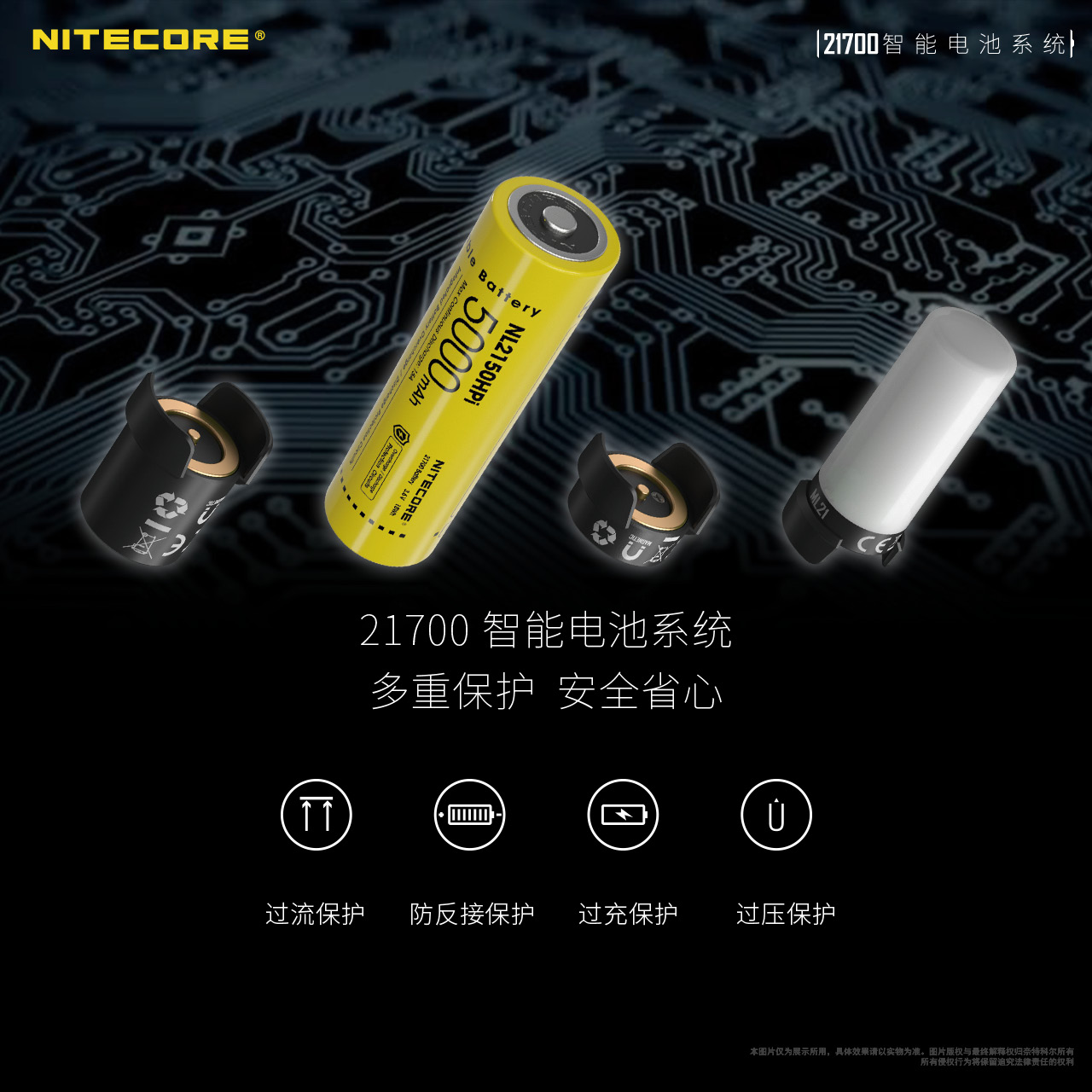 NITECORE 21700智能電池系統組 80流明 CRI 露營燈 磁吸照明移動電源5000毫安