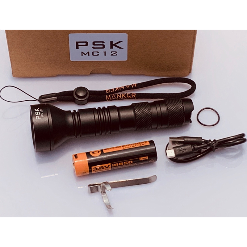 獨家-PSK MC12 600米 遠射EDC 手電筒 雙模式 一鍵強光 多段光源 MANKER 18650