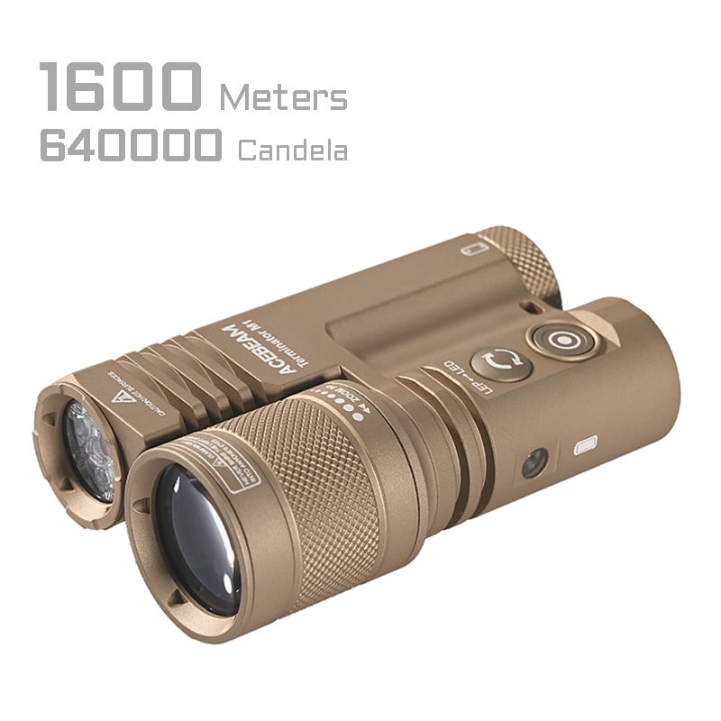 ACEBEAM Terminator M1 (冷白) (新增沙色) 3500流明 1600米 雙光源變焦手電筒 LEP/LED一鍵切換 ACEBEAM M1