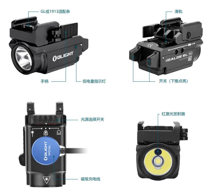 Olight BALDR RL MINI 紅激光 600流明 戰術手電筒 1913 皮卡汀尼 Pic rail 槍燈 台灣代理商 