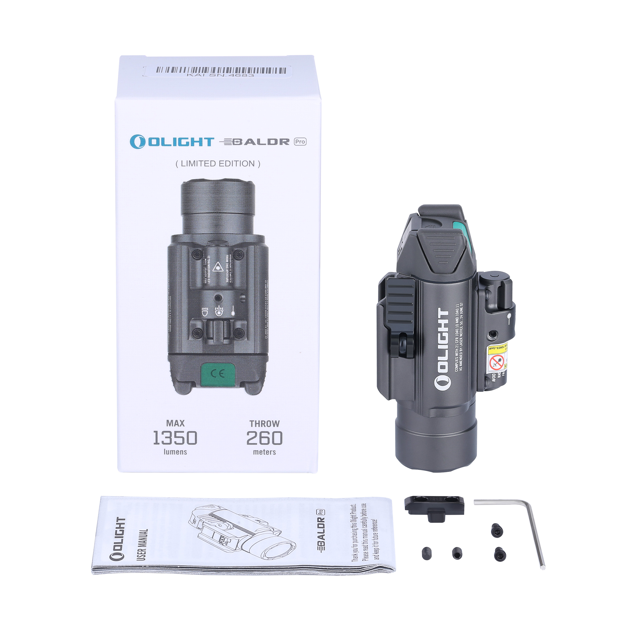 【限量售罄】Olight BALDR PRO 限量槍灰 1350流明 射程260米 綠激 雙光源 槍燈 Picatinny 【限量售罄】Olight BALDR PRO 限量槍灰 1350流明 射程260米 綠激 雙光源 槍燈 Picatinny