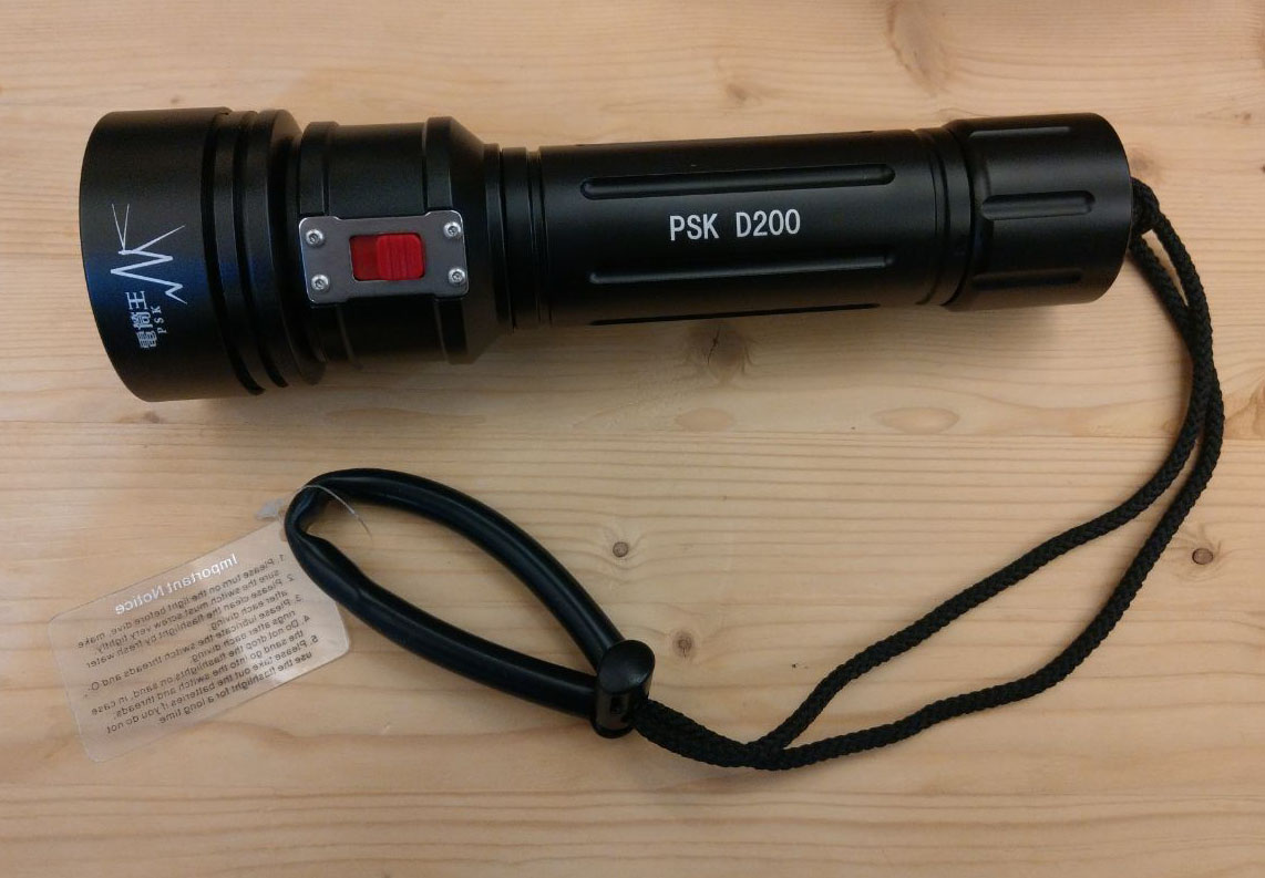 (套裝)PSK D200專業潛水手電筒 水下200米 4000流明