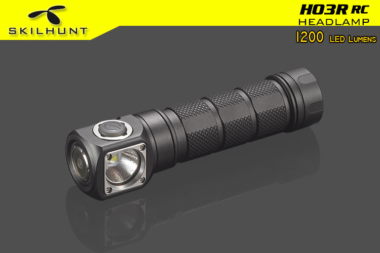 (停產) SKILHUNT H03R RC 1200流明USB直充電手電筒側發光頭燈
