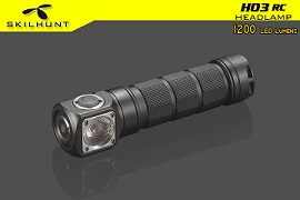 SKILHUNT H03RC 1200流明 USB直充電手電筒側發光頭燈