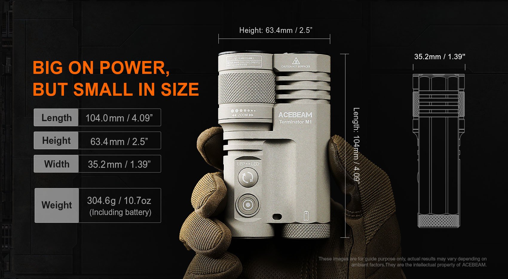 ACEBEAM Terminator M1 (冷白) (新增沙色) 3500流明 1600米 雙光源變焦手電筒 LEP/LED一鍵切換 ACEBEAM M1 ACEBEAM Terminator M1 (冷白) (新增沙色) 3500流明 1600米 雙光源變焦手電筒 LEP/LED一鍵切換 ACEBEAM M1