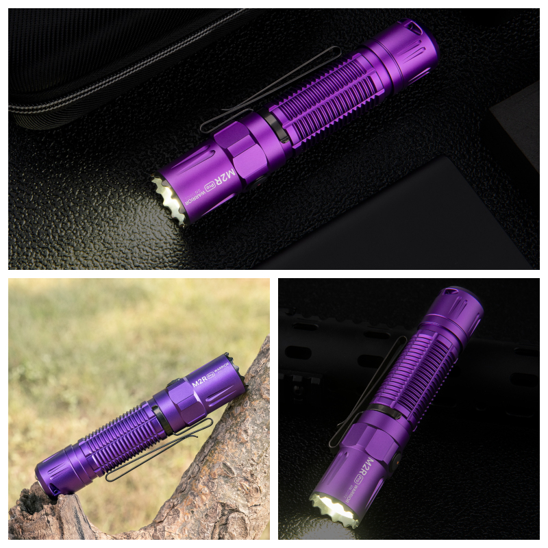 【停產】特殊色白色/紫色 Olight M2R PRO 1800流明 中白光 強光LED 戰術手電筒 爆閃 附原廠電池 磁吸 值勤