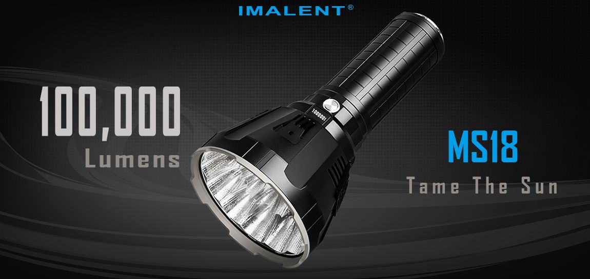 IMALENT MS18 10萬流明 最遠射程1350米 強光手電筒 戶外探照搜救燈 泛光兼遠射