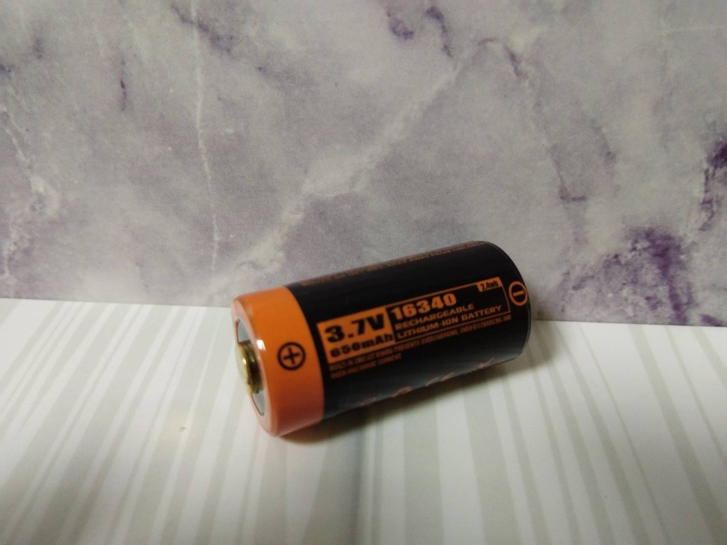 Manker16340 650mAh 3.7V USB直充 保護版鋰電池 原廠電池