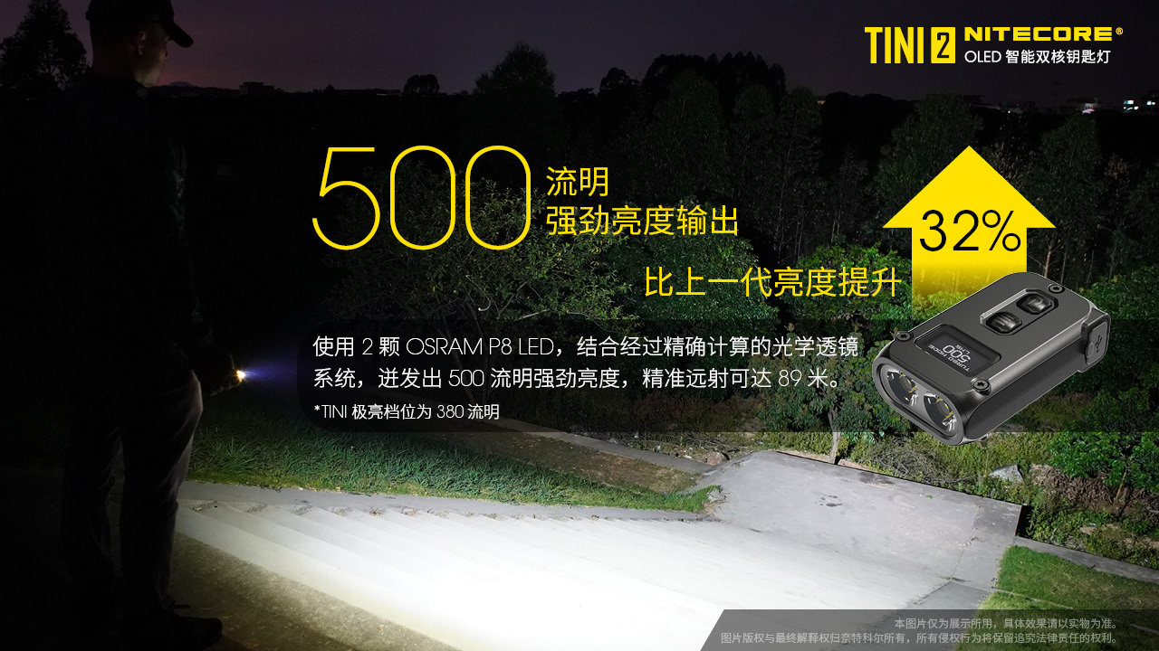 NITECORE TINI2 500流明 OLED 智能雙核鑰匙圈燈 液晶螢幕 雙模式 TYPE-C 科技感十足 NITECORE TINI2 500流明 OLED 智能雙核鑰匙圈燈 液晶螢幕 雙模式 TYPE-C 科技感十足